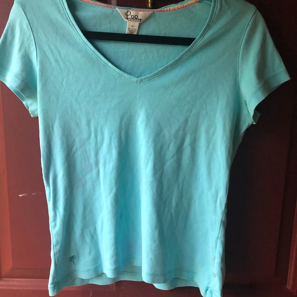 Lilly Pulitzer Top Aqua/Turquoise - Size M.